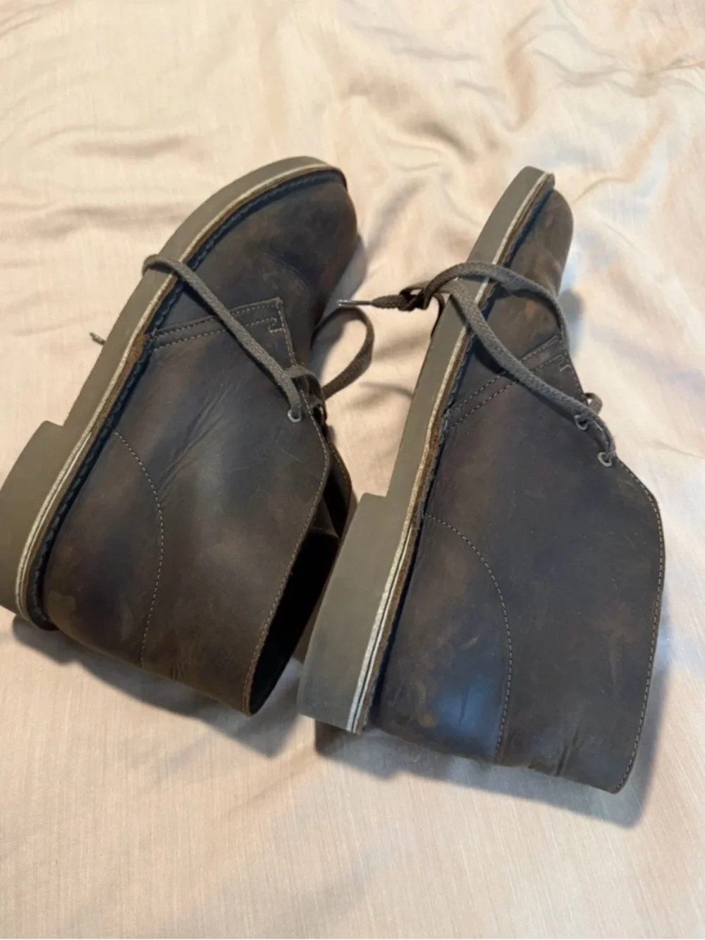 Clarks Boots Mens Size 10.5 Brown Leather Desert Chukka Ankle Casual Comfort